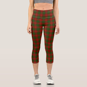 Cameron tartan red green plaid capri leggings