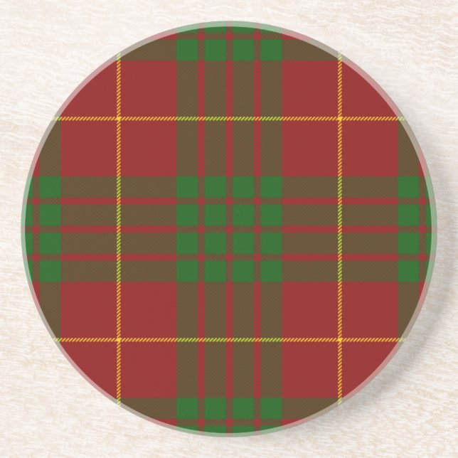 Cameron tartan red green plaid coaster (Front)