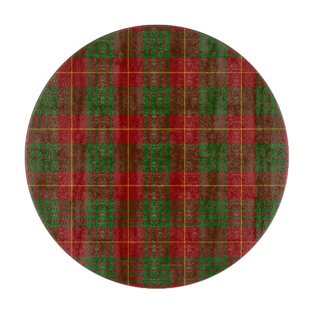 Cameron tartan red green plaid cutting board (Front)