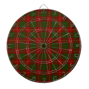 Cameron tartan red green plaid dartboard