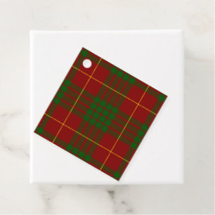 Cameron tartan red green plaid favour tags