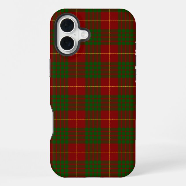 Cameron tartan red green plaid iPhone case (Back)