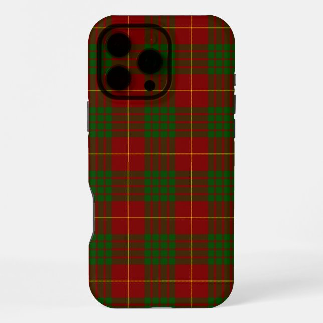 Cameron tartan red green plaid iPhone case (Back)