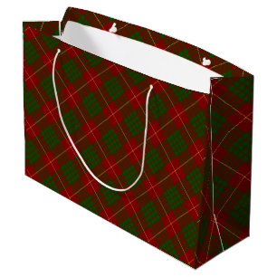 Cameron tartan red green plaid large gift bag