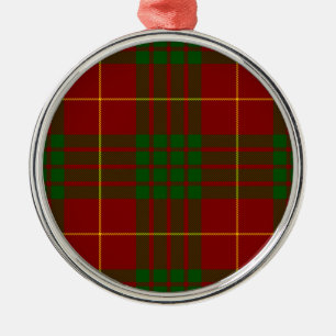 Cameron tartan red green plaid metal tree decoration