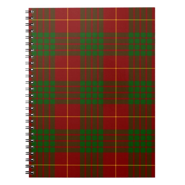 Cameron tartan red green plaid notebook (Front)