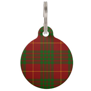 Cameron tartan red green plaid pet tag