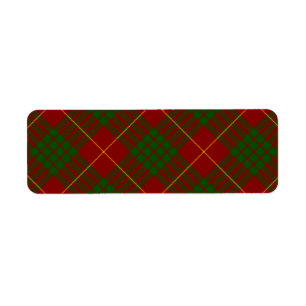 Cameron tartan red green plaid return address label