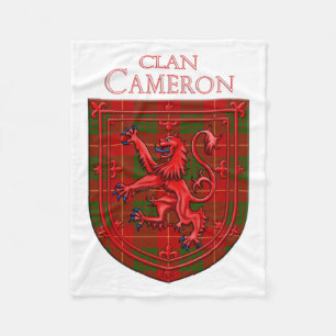 Cameron Tartan Scottish Plaid Lion Rampant Fleece Blanket