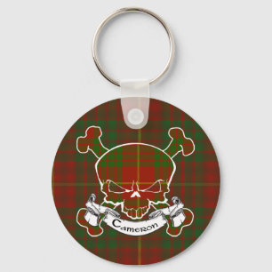 Cameron Tartan Skull Keyring