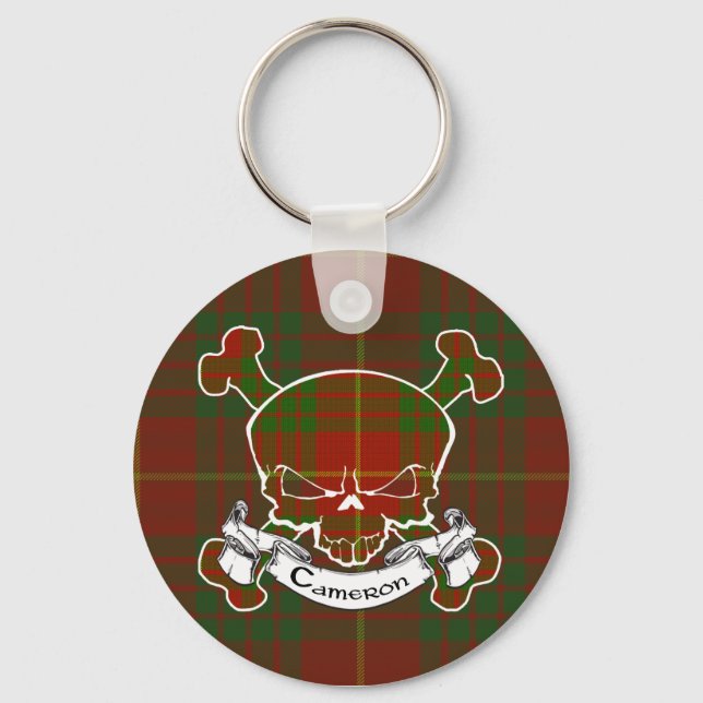 Cameron Tartan Skull Keyring (Front)