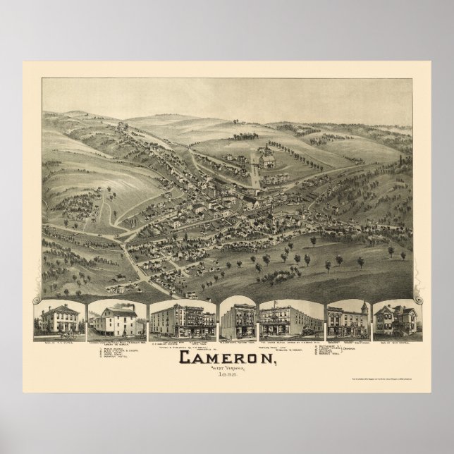 Cameron, WV Panoramic Map - 1899 Poster (Front)