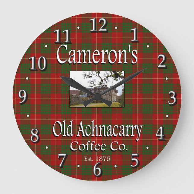 Cameron's Old Achnacarry Coffee Co. Wall Clock (Front)