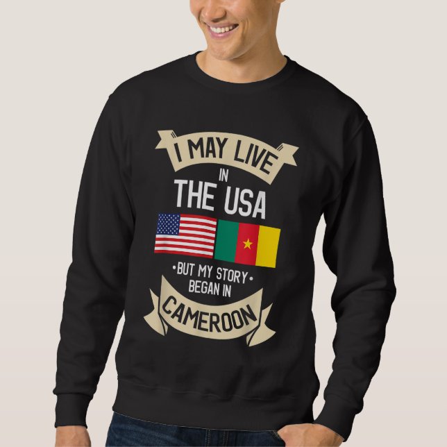 Cameroon American Flag USA Cameroonian Roots Gifts Sweatshirt (Front)