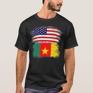 Cameroon American Flag Vintage Retro Gift T-Shirt