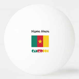 Cameroon and Cameroonian Flag Personalised Ping Pong Ball