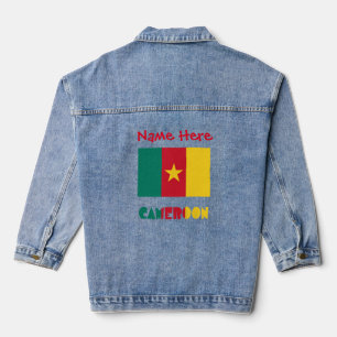 Cameroon and Cameroonian Flag Red Personalisation  Denim Jacket