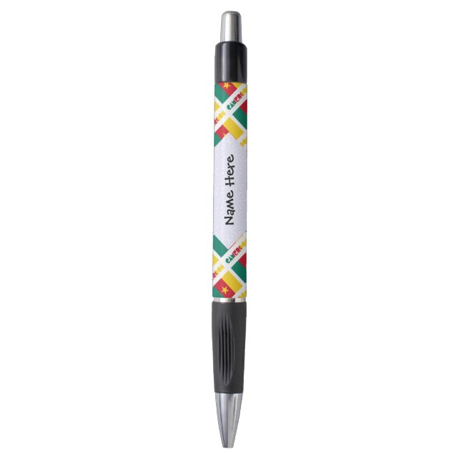 Cameroon and Cameroonian Flag Tiled Personalised  (Front Vertical)