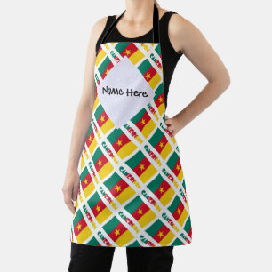 Cameroon and Cameroonian Flag Tiled Personalised Apron