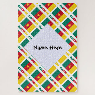 Cameroon and Cameroonian Flag Tiled with Your Name Jigsaw Puzzle