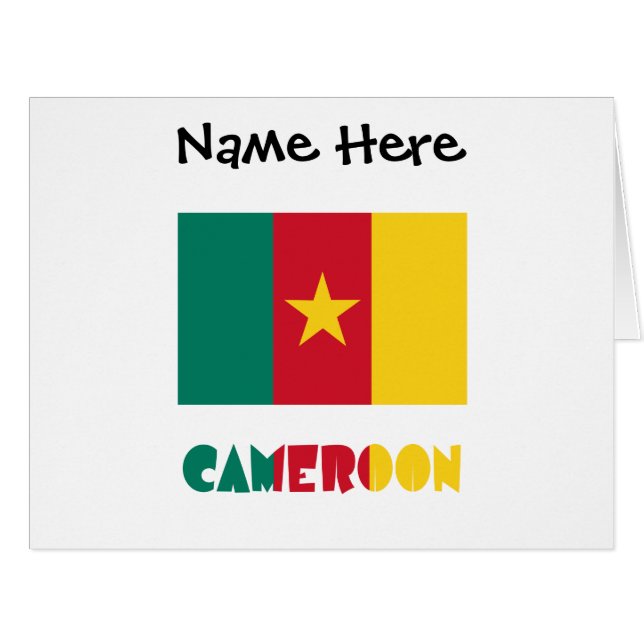 Cameroon and Cameroonian Flag with Your Name (Front Horizontal)