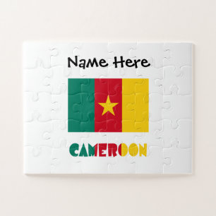 Cameroon and Cameroonian Flag with Your Name Jigsaw Puzzle