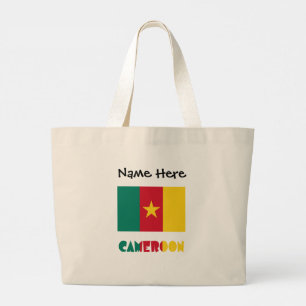Cameroon and Cameroonian Flag with Your Name Large Tote Bag
