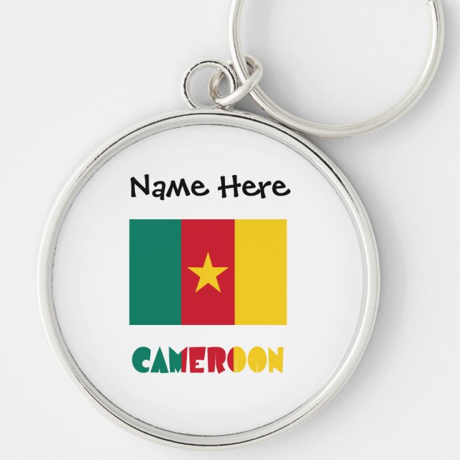 Cameroon Cameroonian Flag Black Personalisation  Key Ring (Front)