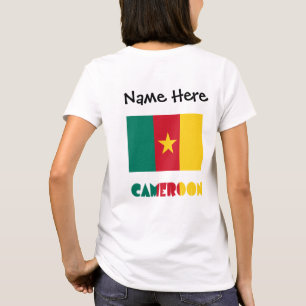 Cameroon Cameroonian Flag Black Personalisation T-Shirt