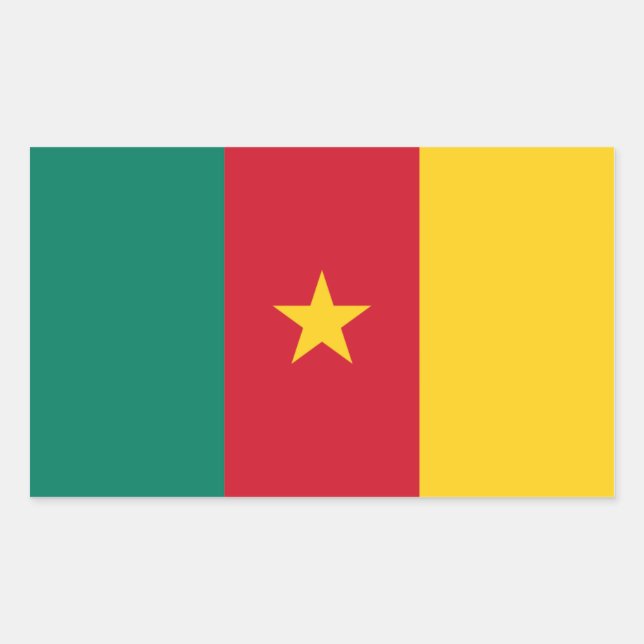 Cameroon/Cameroonian Flag Rectangular Sticker (Front)