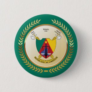 Cameroon Coat of Arms 6 Cm Round Badge