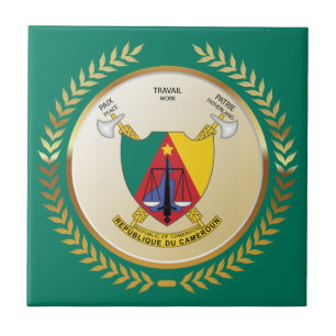 Cameroon Coat of Arms Ceramic Tile