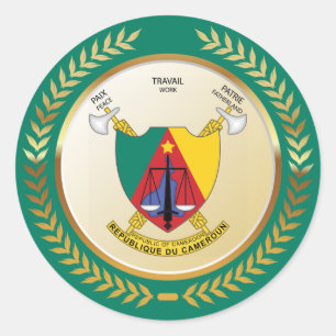Cameroon Coat of Arms Classic Round Sticker