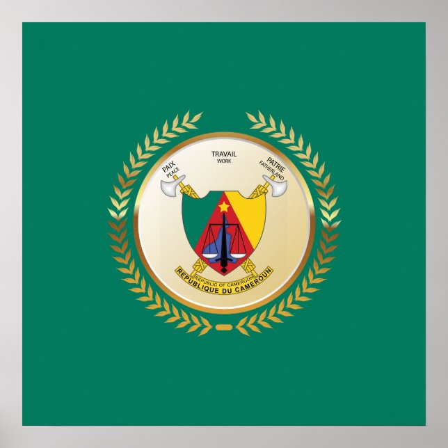 Cameroon Coat of Arms Poster (Front)