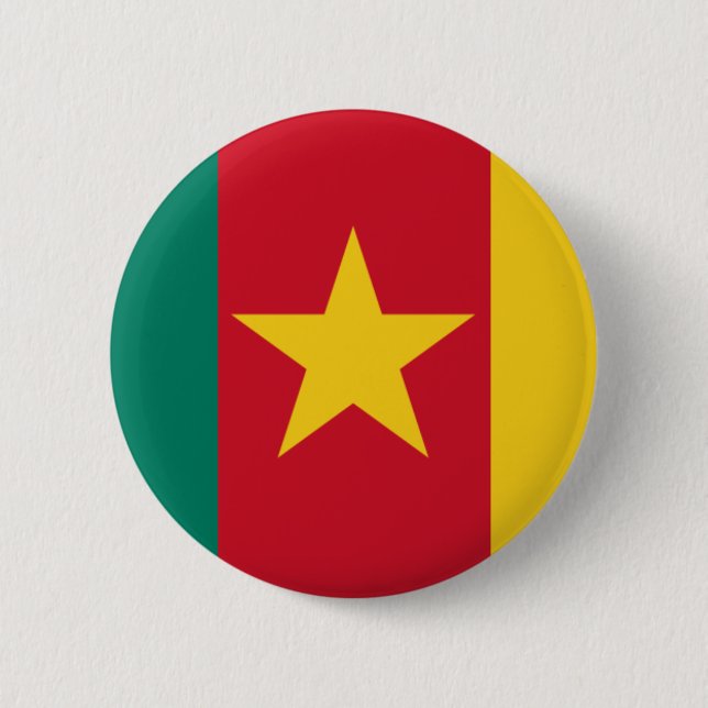 Cameroon Flag 6 Cm Round Badge (Front)