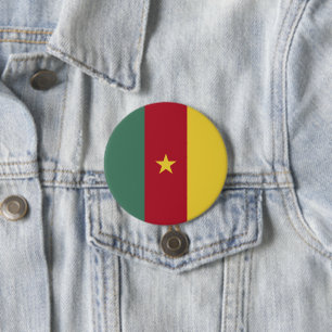 Cameroon flag 7.5 cm round badge