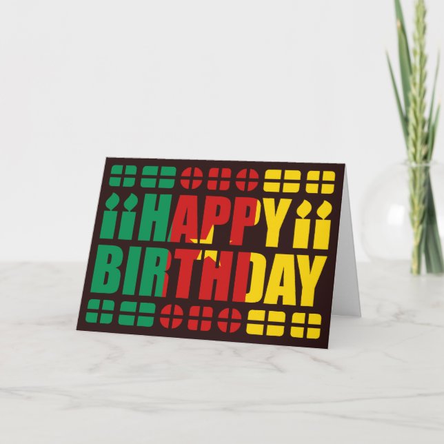Cameroon Flag Birthday Card (Front)