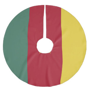 Cameroon flag brushed polyester tree skirt