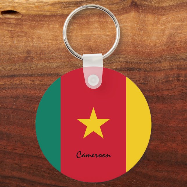 Cameroon Flag & Cameroon patriots / sports Key Ring (Front)