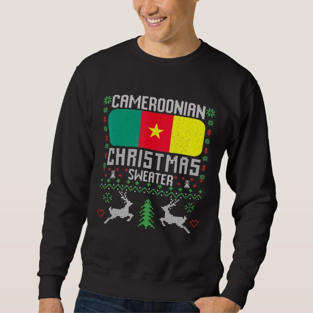 Cameroon Flag Cameroonian Christmas Sweater (Front)