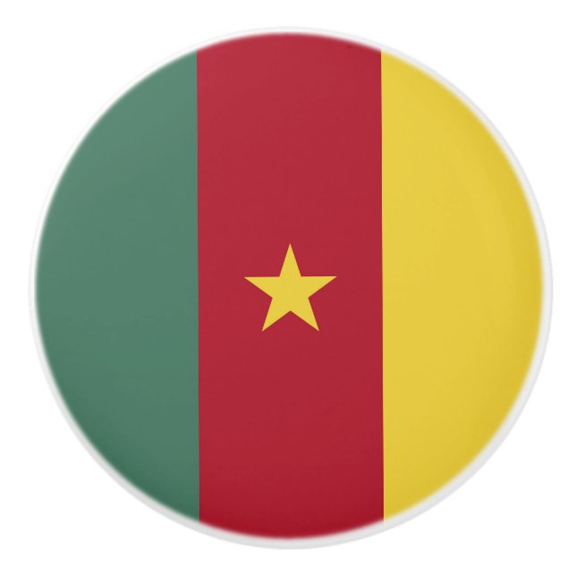 Cameroon flag ceramic knob (Front)