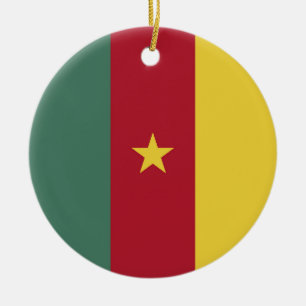 Cameroon flag ceramic ornament