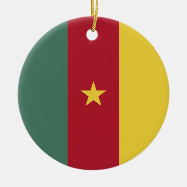 Cameroon flag ceramic ornament (Front)
