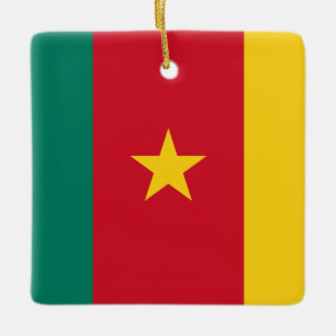 Cameroon Flag Ceramic Ornament