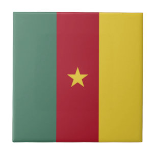 Cameroon flag ceramic tile