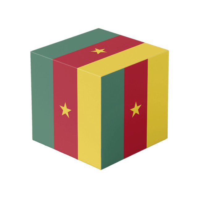 Cameroon flag cube (Front Angled)