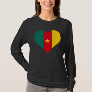 Cameroon Flag Heart Cameroon  Love Cameroon T-Shirt