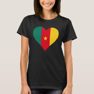 Cameroon Flag Heart Cameroon Love Cameroon T-Shirt