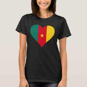 Cameroon Flag Heart Cameroon  Love Cameroon T-Shirt
