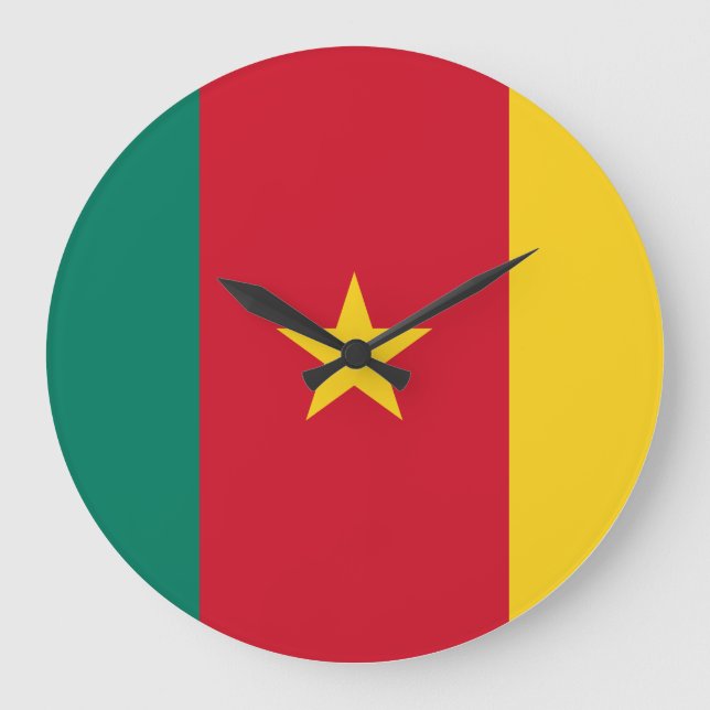 Cameroon Flag Large Clock (Front)